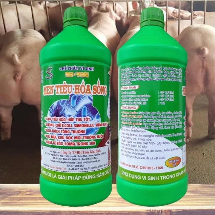 Men tiêu hóa sống cho gà, heo, vịt,... Chai 1 lít - Hình ảnh 5