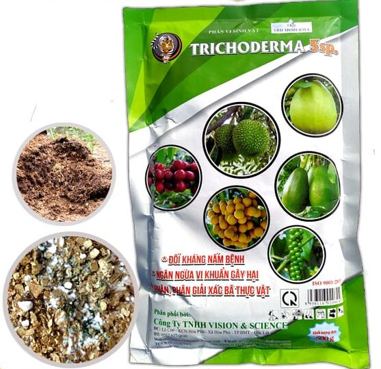 Chế phẩm sinh học Trichoderma 5SP: Đối kháng nấm trong đất (Gói 500g)