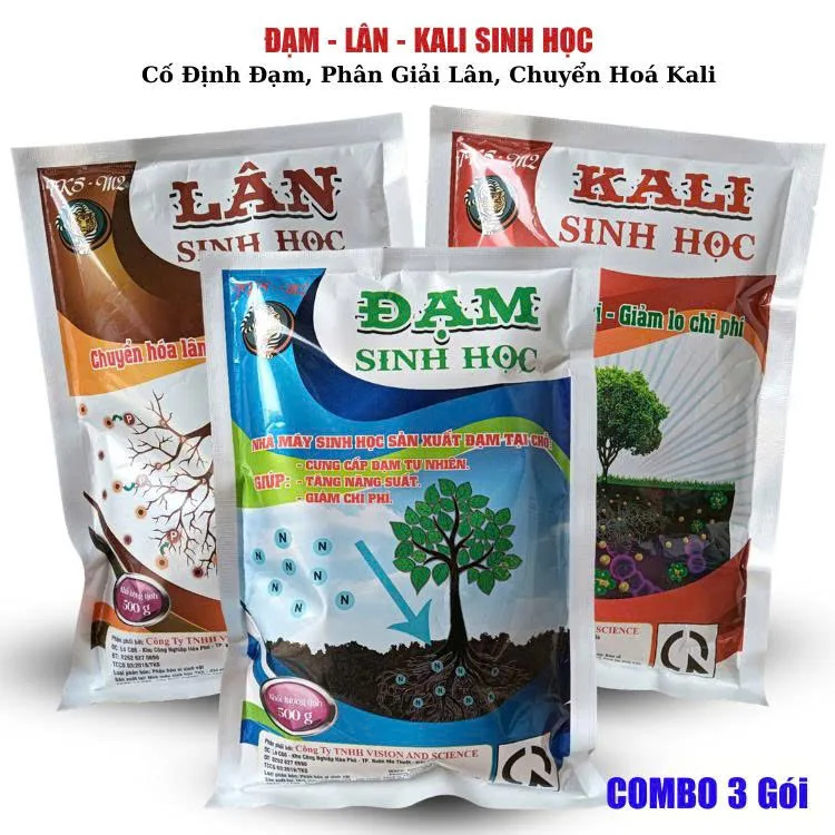 Combo Đạm Lân Kali Sinh Học gói 500g Combo Đạm Lân Kali Sinh Học gói 500g