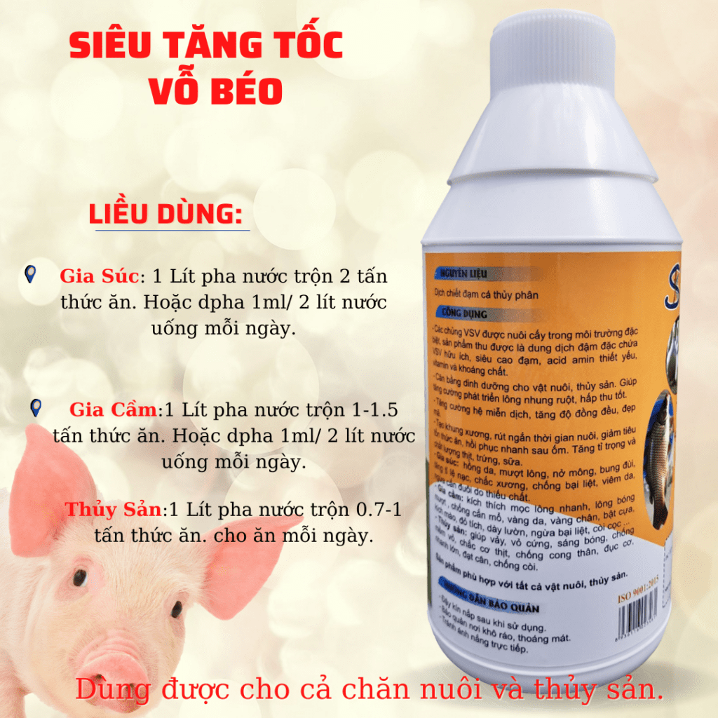 Thức Ăn Chăn Nuôi Thủy Sản, Gia Cầm, Gia Súc Siêu Vỗ Béo