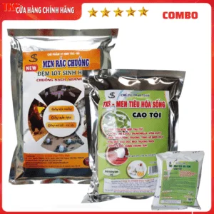 Combo Làm Sạch Chuồng Trại, Hỗ Trợ Hệ Tiêu Hóa Vật Nuôi: Men Cao Tỏi Và Men Rắc Chuồng