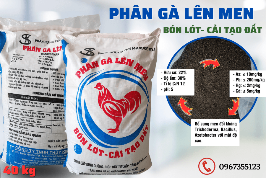 Phân Gà Lên Men TKS - Cải Tạo Đất, Phục Hồi Đất Bạc Màu