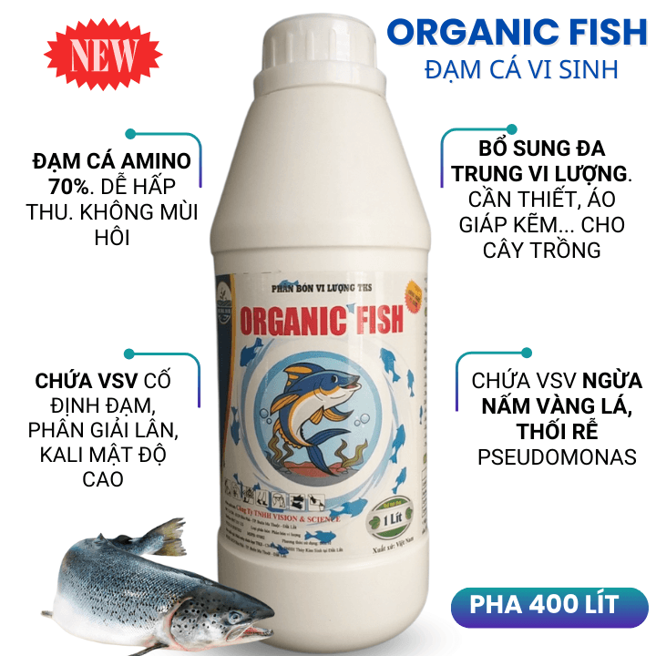 Phân Bón Vi Lượng TKS: Đạm Cá Organic Fish Đạm Cá Vi Sinh 