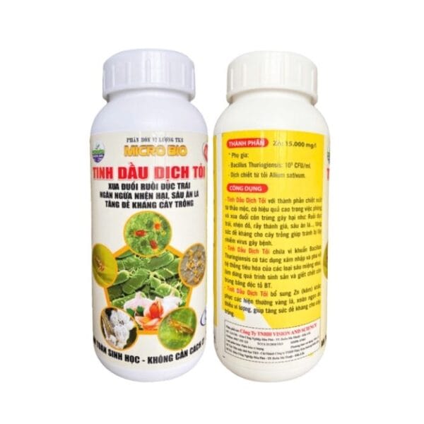 Thuốc trị ruồi đục trái và côn trùng cho cây: Tinh Dầu Dịch Tỏi