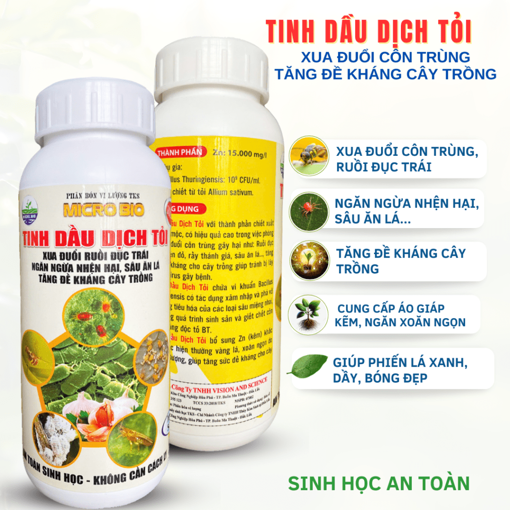 Thuốc trị ruồi đục trái và côn trùng cho cây: Tinh Dầu Dịch Tỏi Thuốc trị ruồi đục trái và côn trùng cho cây: Tinh Dầu Dịch Tỏi