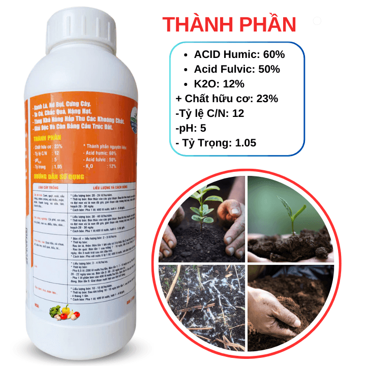 Kali Fulvate Kích Rễ, Giữ Ẩm, Nuôi Củ Quả To, Tăng Hấp Thu - 1 Lít