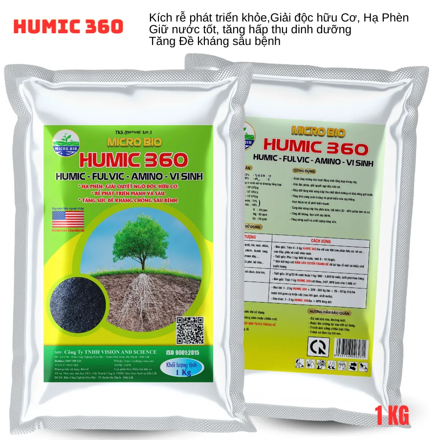 Humic Kích Rễ 360 - Fulvic - Amino - Vi Sinh Hạ Phèn - Hình ảnh 2