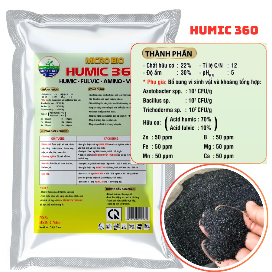Humic Kích Rễ 360 - Fulvic - Amino - Vi Sinh Hạ Phèn
