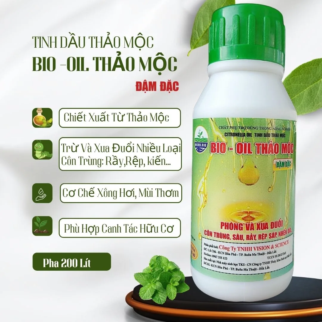 Tinh Dầu Thảo Mộc Trừ Sâu Bio Oil - Xua Đuổi Côn Trùng Hiệu Quả Tinh Dầu Thảo Mộc Trừ Sâu Bio Oil - Xua Đuổi Côn Trùng Hiệu Quả